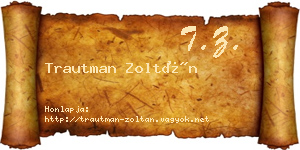 Trautman Zoltán névjegykártya